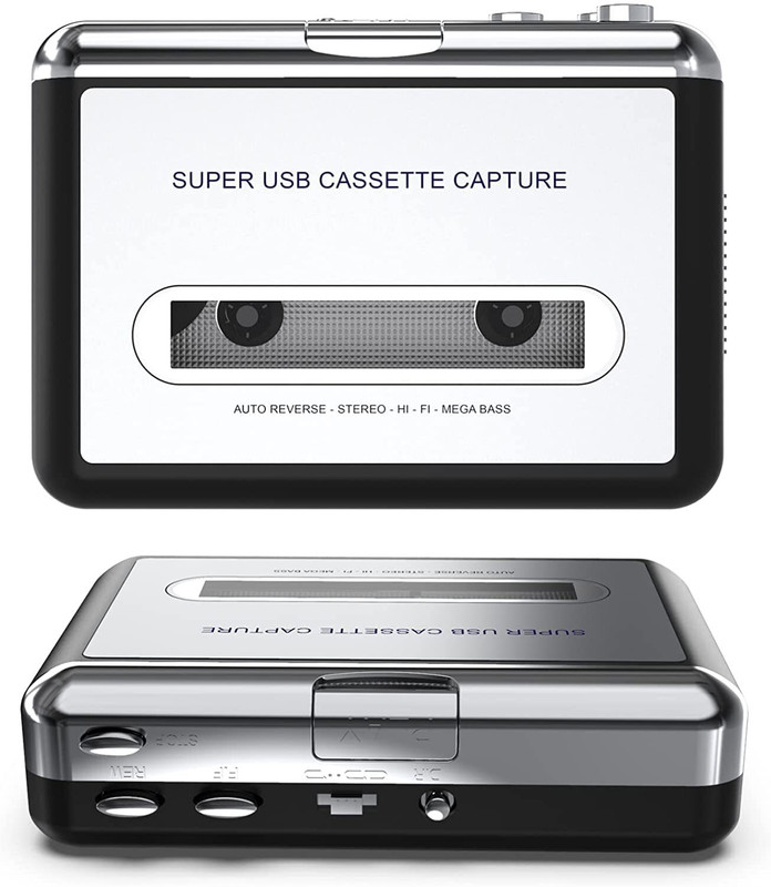 Etzin USB Cassette Player MP3 Portable USB 2.0 Handheld Tape to PC Super USB Cassette MP3 Player(Black, 0 Display)