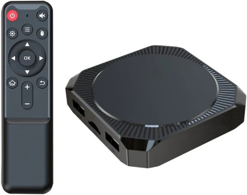 V88R 4K Ultra HD Smart Android TV Box WiFi Bluetooth Compact Easy Setup 0 inch Blu-ray Player(Black)