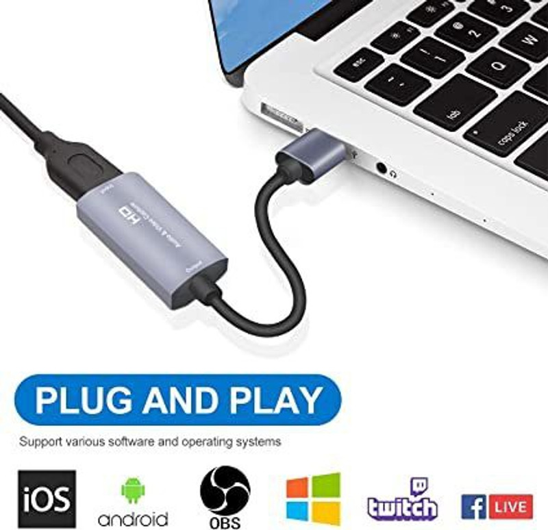 Etzin Video Capture USB 3.0 HDMI to TypeC(EPL-807HVC) 32 inch Blu-ray Player(Grey)