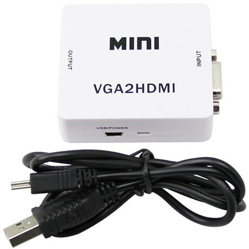 SDMINITEK Mini VGA to HDMI 1080P Adapter For Projector PC Laptop Hd video Converter 2 inch DVD Player(White)