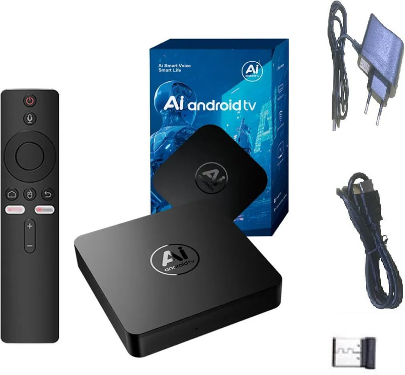 rainbow electronics I96 Amlogic AI TV Box 8GB/128GB Android 14, 4K, Voice Remote 10 inch Blu-ray Player(Black)