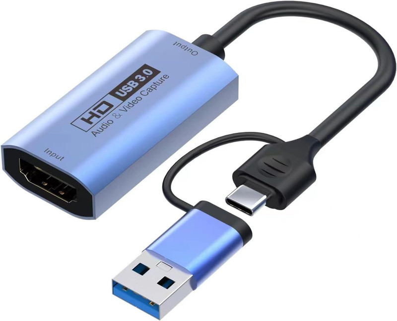 Tobo 2 in 1 USBC to PD USB3.0 TYPEC Audio Video Capture Card Live Recorder TD-1180HVC 32 inch Blu-ray Player(Blue)