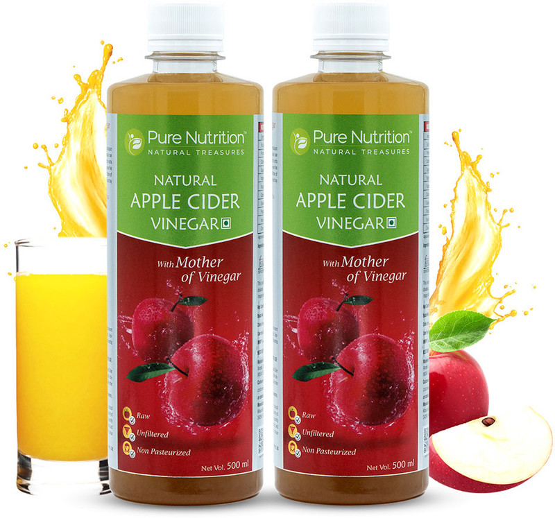 Pure Nutrition Apple Cider Vinegar with Mother of Vinegar Raw, Unfiltered, Unpasteurized – Combo Pack of 2 Vinegar
