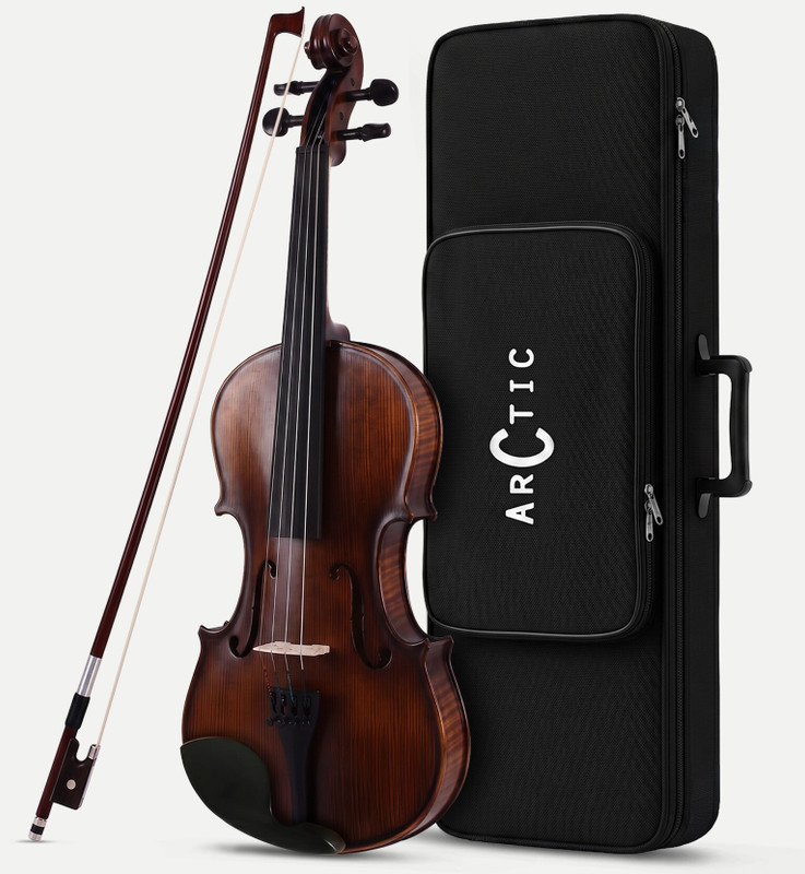 Arctic AR-SVK-01 | Arctic Apex 4/4 Violin With Bow, Rosin, Hard Case 4/4 Classical (Modern) Violin(Antique Matte Dark Brown Yes)