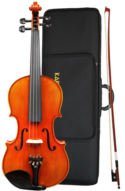 KADENCE Solid spruce wood with Flaming Tone Back Finish and Carry Case 4/4 Baroque Violin(Black Yes)