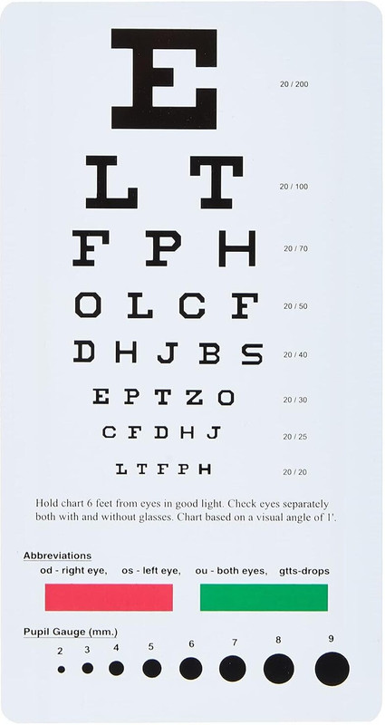 KASHSURG Prestige Medical Snellen Pocket Eye Chart, 0.4 Ounce Vision Test Chart(Snellen)