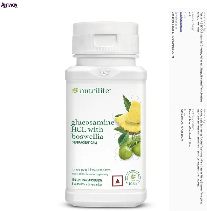 Amway Nutrilite Glucosamine HCL with Boswellia – Promotes Healthy Connective Tissue | Nutrilite Glucosamine HCL with Boswellia – Promotes Healthy Connective Tissue | Tablet(120 g)