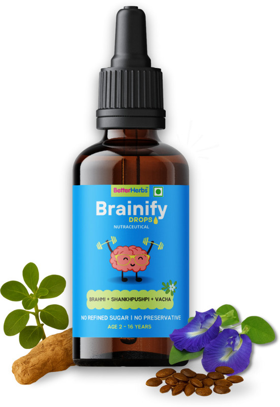 better herbs Brainify Drops Brain Booster Supplement for 2-16 Yrs Old | 7 Herbs Formulation(30 ml)