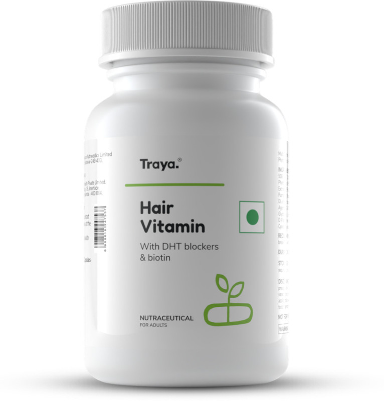 Traya Hair Vitamins with Biotin, Omega 3, Vitamin A, C, D, E, B9, B12 for Hair Growth(30 Tablets)
