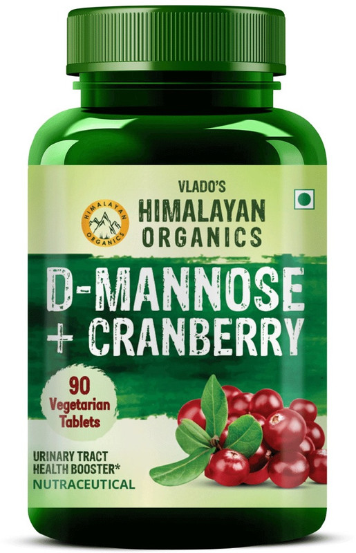 Vlado's Himalayan Organics D-MANNOSE + CRANBERRY Antioxidant Rich Supplement - 90 Tablets(90 Tablets)
