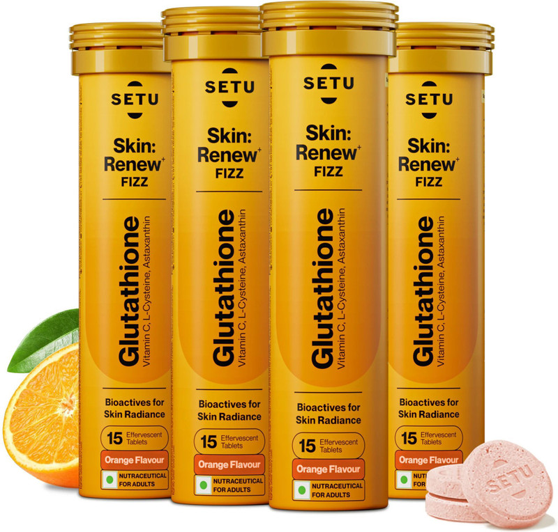 SETU Skin Renew Glutathione 500 mg Vit C, Supports Detoxification(2 x 30 Tablets)