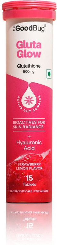 The Good Bug Gluta Glow Glutathione Effervescent for Radiant & Glowy Skin Vitamin C(15 Tablets)