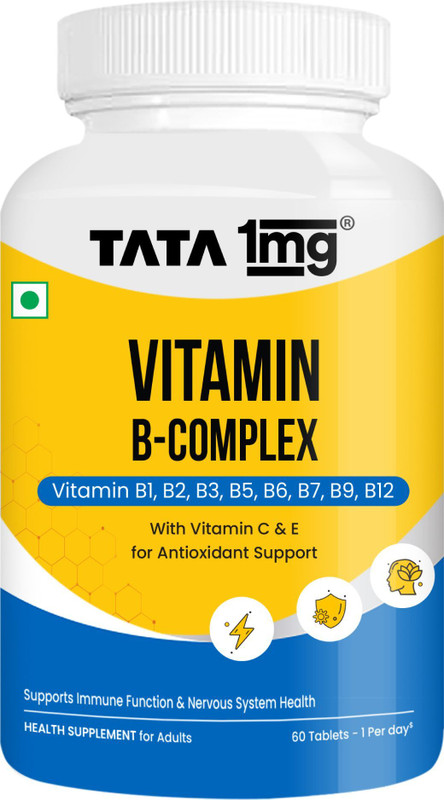 TATA 1mg Vitamin B Complex for formation of Red Blood Cells & help support Nervous System(60 Capsules)