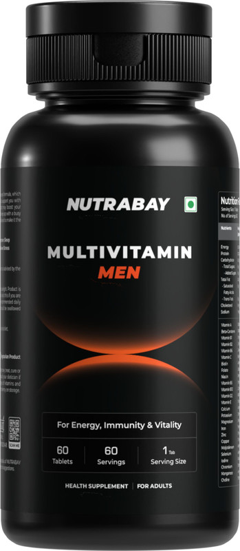 Nutrabay Pro Active Multivitamin for Men, Enhances Energy, Stamina & Immunity(30 Tablets)