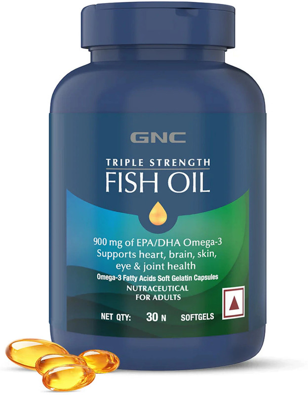 GNC Triple Strength Fish Oil - 1500 mg with 900 mg of EPA/DHA Omega 3s(30 No)