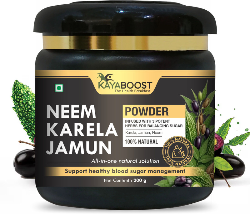 KAYABOOST Karela Jamun Neem Powder – A natural blend to help maintain healthy blood sugar(200 g)