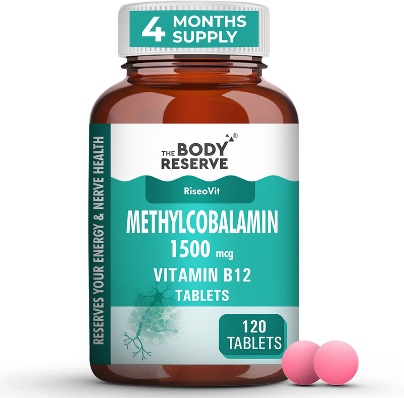 THE BODY RESERVE Vitamin B12 Tablets 1500 mcg as Methylcobalamin Supplements for Men & Women(120)(120 Tablets)