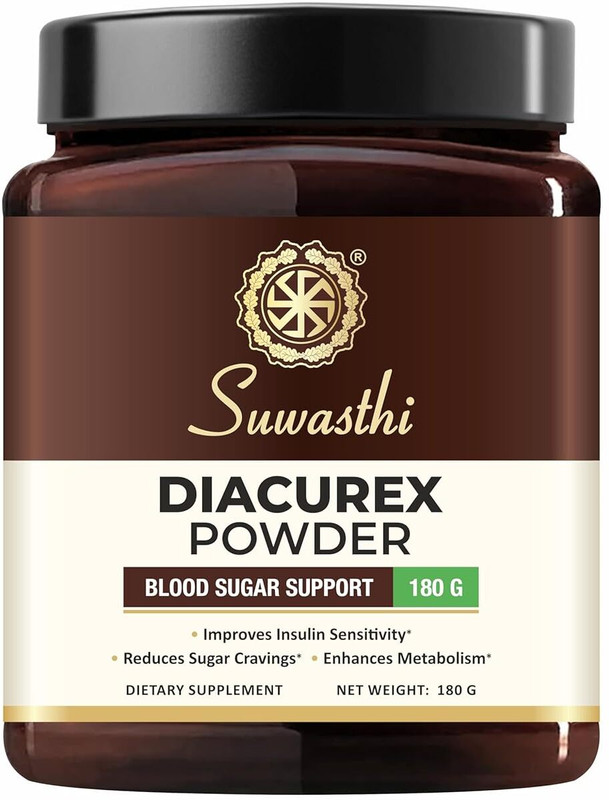 SUWASTHI DiaCurex Powder 100% Natural Supplement for Managing Blood Sugar Diabetes Powder(180 mg)