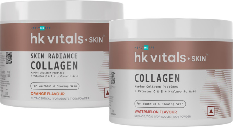 HEALTHKART HK Vitals Skin Radiance Collagen Supplements with Biotin, Orange & Watermelon(2 x 100 g)