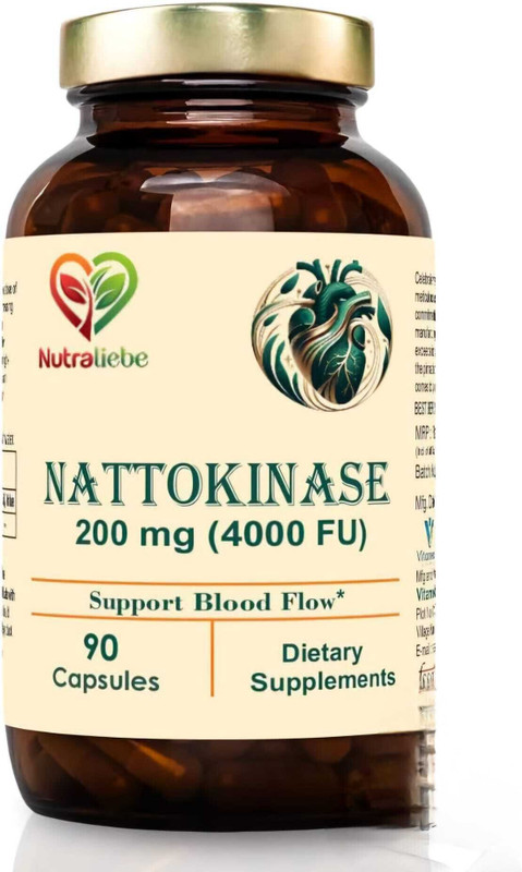 Nutraliebe Nattokinase 200mg with 4000 FU - Supports Circulatory Health(200 mg)