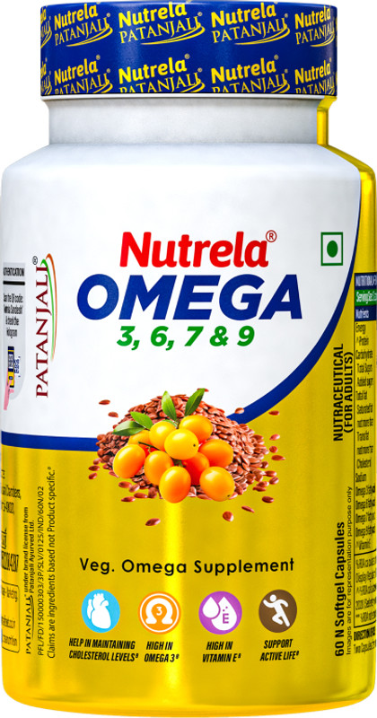 NUTRELA Organic Omega 3,6,7&9 Gel Capsules(60 Capsules)