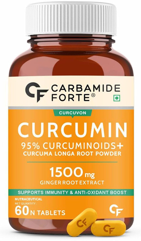 CARBAMIDE FORTE Curcumin Tablets with Piperine for Immunity Boosters for Adults(60 Tablets)