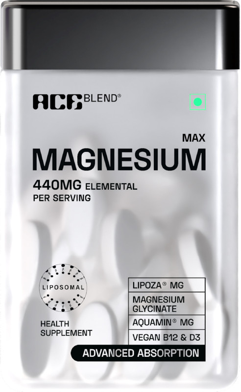 Ace Blend Max Magnesium Glycinate 1600mg Triple Complex For Deep Sleep & Muscle Recovery(60 Tablets)
