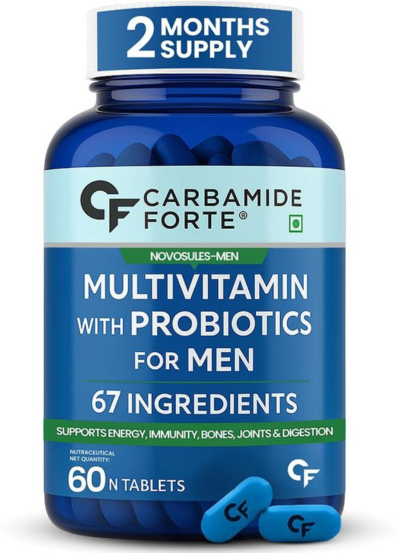 CARBAMIDE FORTE Multivitamin for Men with Probiotics & Multiminerals | Multivitamin Tablets(60 Tablets)