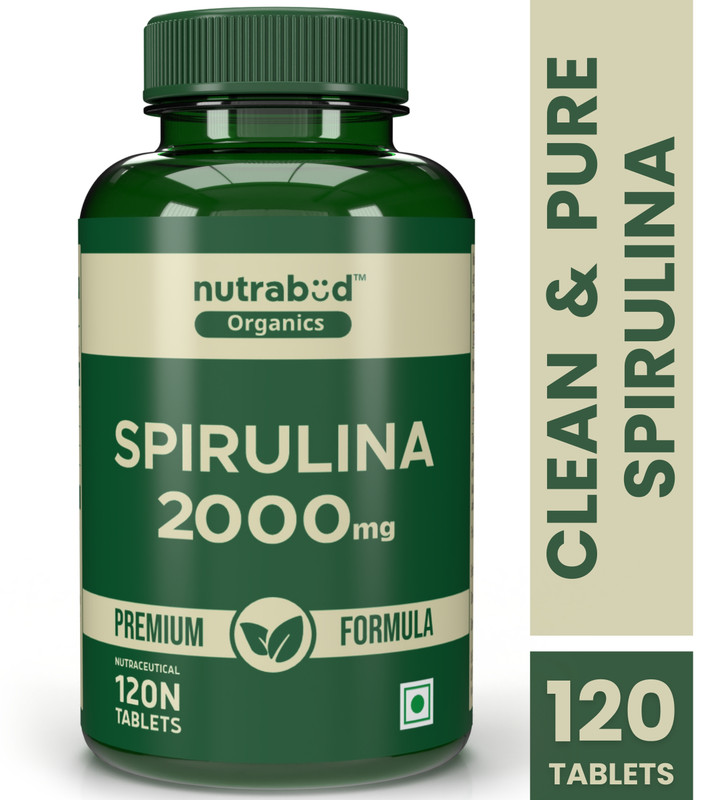 Nutrabud Organics Spirulina Powder Tablets For Immunity, Energy & Weight Management(120 Tablets)