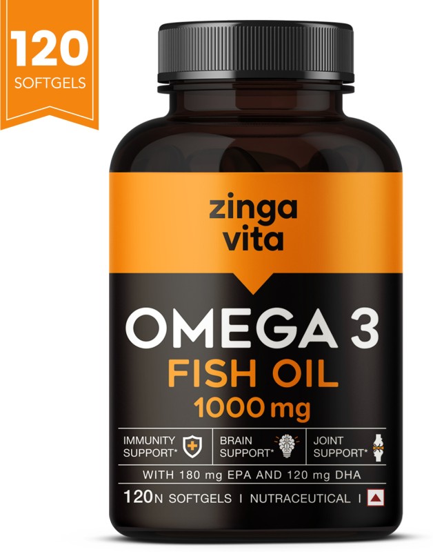 Zingavita Omega 3 Fish Oil Capsules 1000mg Mercury Free Formula For Joint Support(120 Capsules)