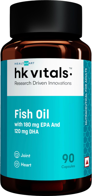 HEALTHKART HK Vitals Fish Oil for Brain, Heart & Joint Health, 90 Softgels(90 Capsules)