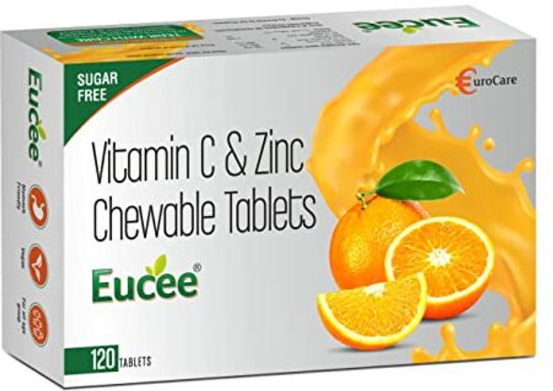 Eucee Vitamin C chewable Tablets 500 mg-Immunity-antioxidant (Orange)(500 mg)