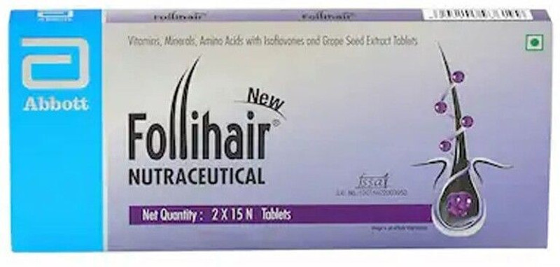Follihair New New Nourish & Strengthen Hair Follicles Minerals & Natural Tablets ( 2 x 15 )(30 Tablets)