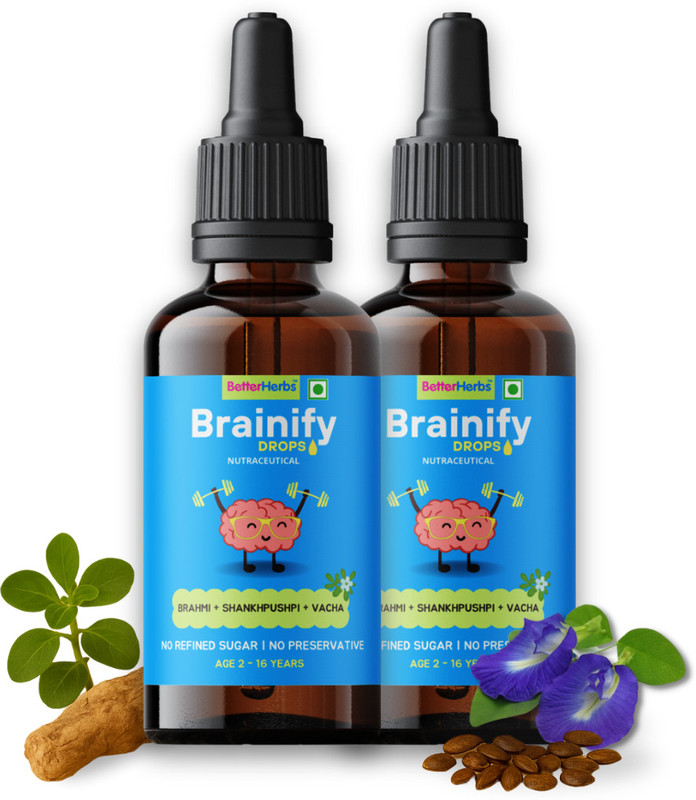 better herbs Brainify Drops Brain Booster Supplement for 2-16 Yrs Old | 7 Herbs Formulation(30 ml)