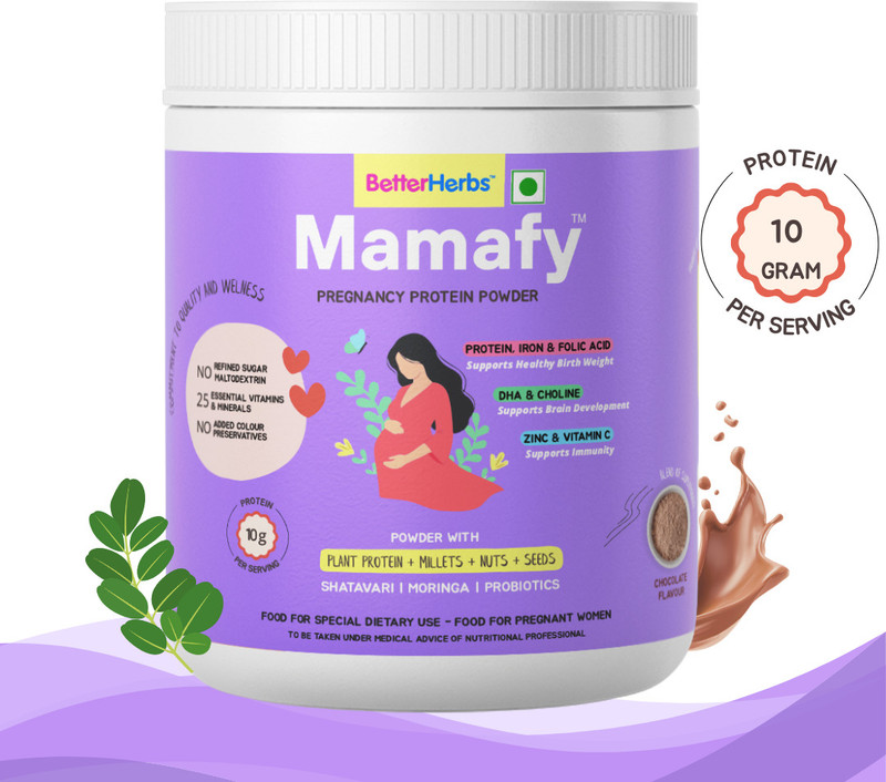 better herbs Mamafy Mother's Nutritional Pregnancy Protein Powder | Chocolate Flavour(325 g)