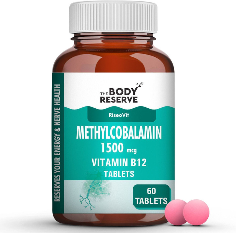 THE BODY RESERVE Vitamin B12 Tablets 1500 mcg as Methylcobalamin Supplements for Men & Women(60)(60 Tablets)