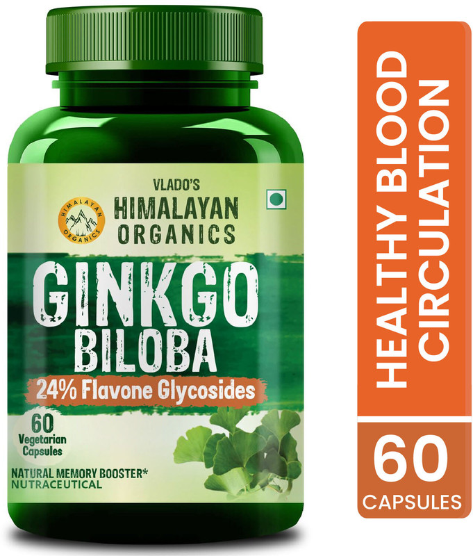 Vlado's Himalayan Organics Ginkgo Biloba for Healthy Brain Functions - 500mg(60 No)