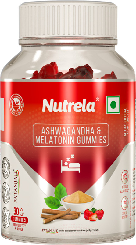 NUTRELA Ashwagandha Gummies with Melatonin For Restful Sleep Men & Women(30 Capsules)
