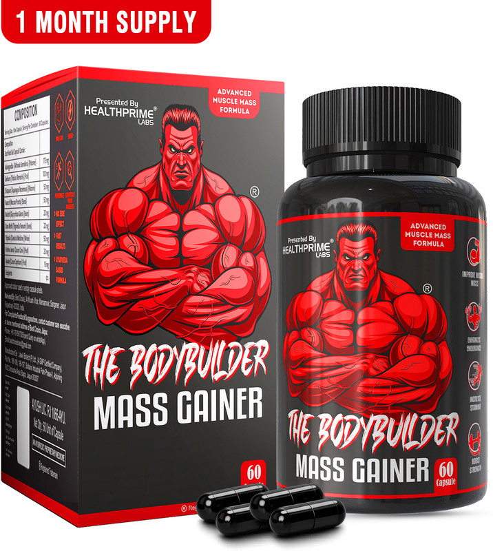 HEALTHPRIME LABS The Bodybuilder Mass Gainer/Weight Gainer Capsules for Muscle Mass Gain(60 Capsules)