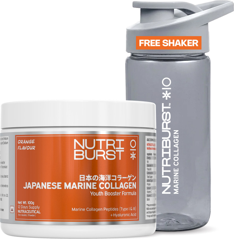 Nutriburst Japanese Marine Collagen Powder Hair, Nails and Glowing Skin Orange(100 g)