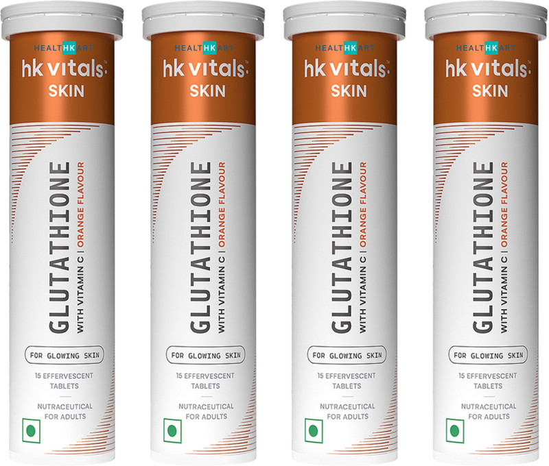 HEALTHKART hk vitals Glutathione Skin Glow Effervescent with Vitamin C & E, Watermelon(15 Tablets)