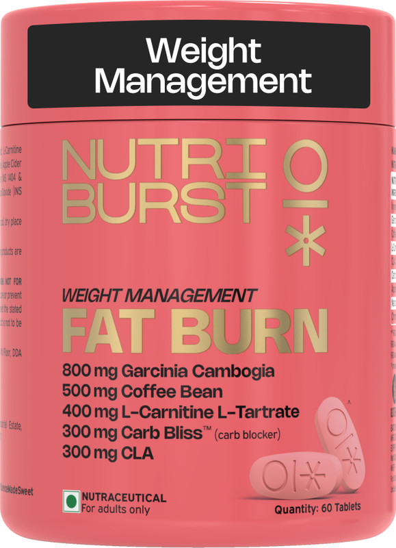 Nutriburst Fat Burn Tablets Weight Management with Garcinia Green Coffee & Carnitine(60 Capsules)
