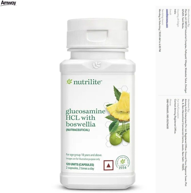 Amway Nutrilite Glucosamine HCL with Boswellia – Herbal Support for Joint Health | Nutrilite Glucosamine HCL with Boswellia – Herbal Support for Joint Health | Tablet(120 g)