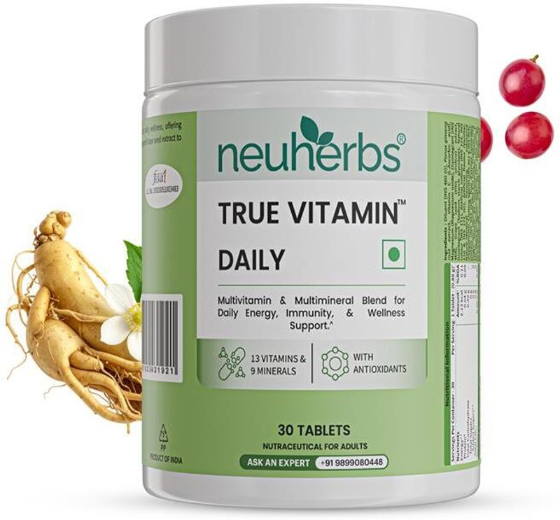 Neuherbs Multivitamin | True Vitamin For Men & Women With Antioxidant Blend(30 Tablets)