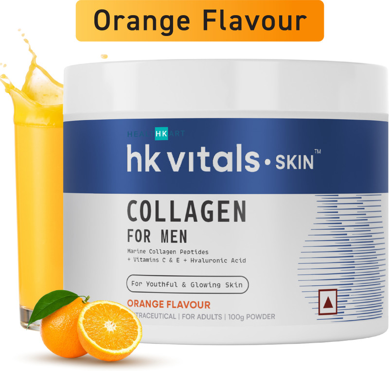 HEALTHKART hk vitals Marine Collagen for Men Supplement with Biotin, Orange(100 g)