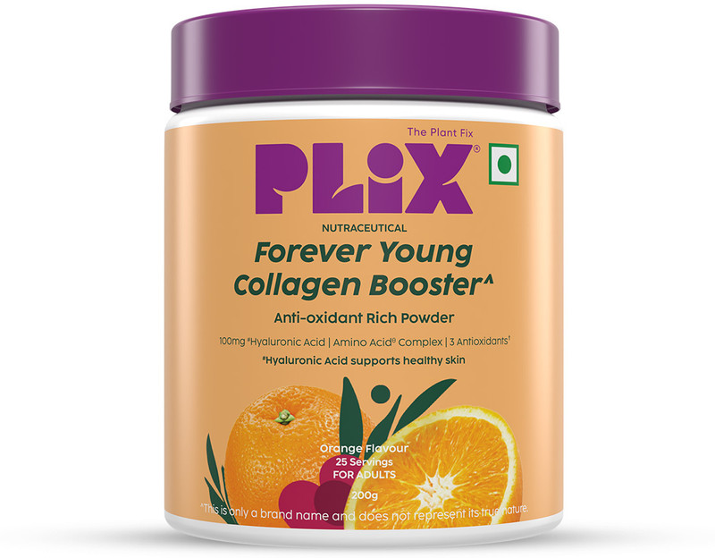 The Plant Fix Plix Collagen Booster Powder | Hydration, Skin Health & Antioxidant Support, Orange(200 g)