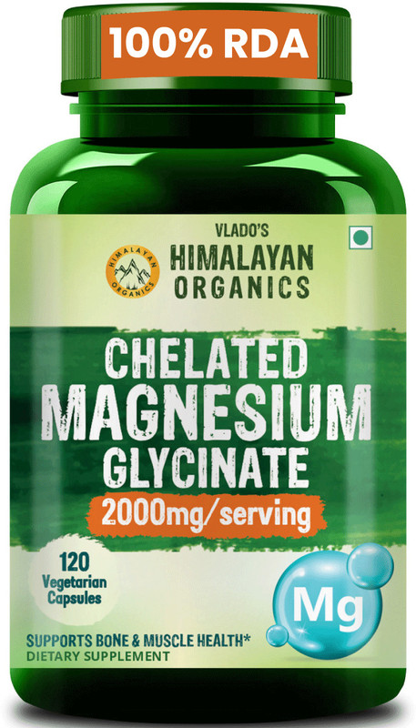 Vlado's Himalayan Organics Highly Absorbable Magnesium Glycinate | Support Overall Nerve And Muscle Health(120 Tablets)