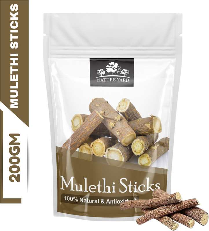 NATURE YARD Organic Mulethi Stick/Licorice root sticks for eating/good for throat/cold/cough(200 g)