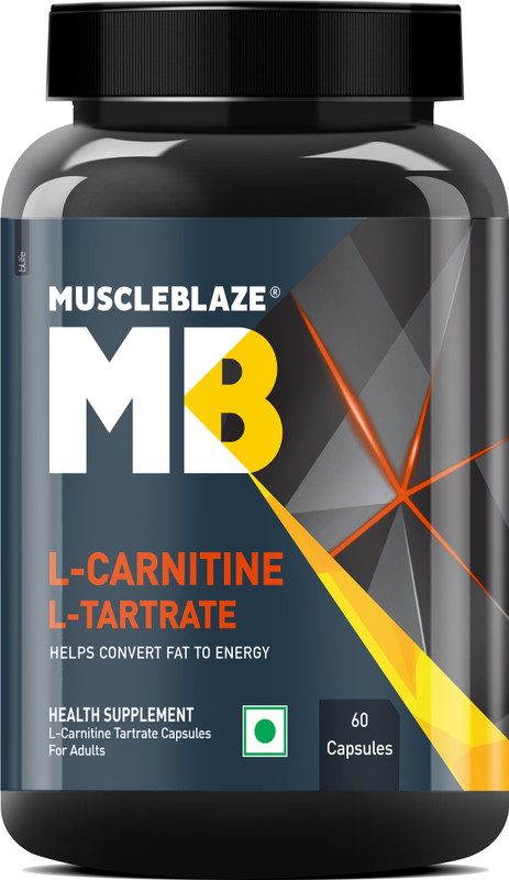 MUSCLEBLAZE L-Carnitine L-Tartrate, 500mg L-Carnitine, Helps Convert Fat into Energy(60 Capsules)