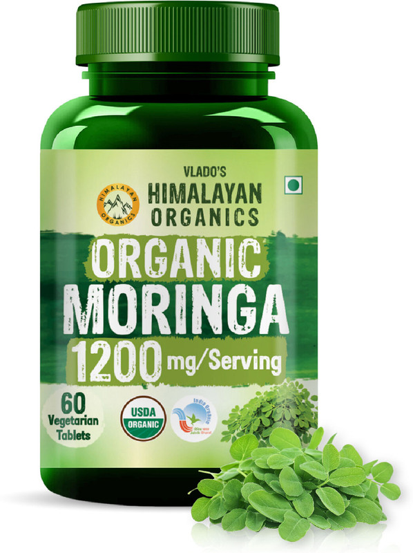 Vlado's Himalayan Organics Organic Moringa 1000mg Tablets | For Immunity, Digestion & Energy(60 Tablets)